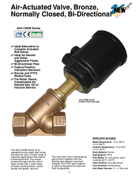 Thumbnail of document Data Sheet - AAV-1015B 2-Way, NC, Pilot Operated, Bi-Directional, Bronze Valve